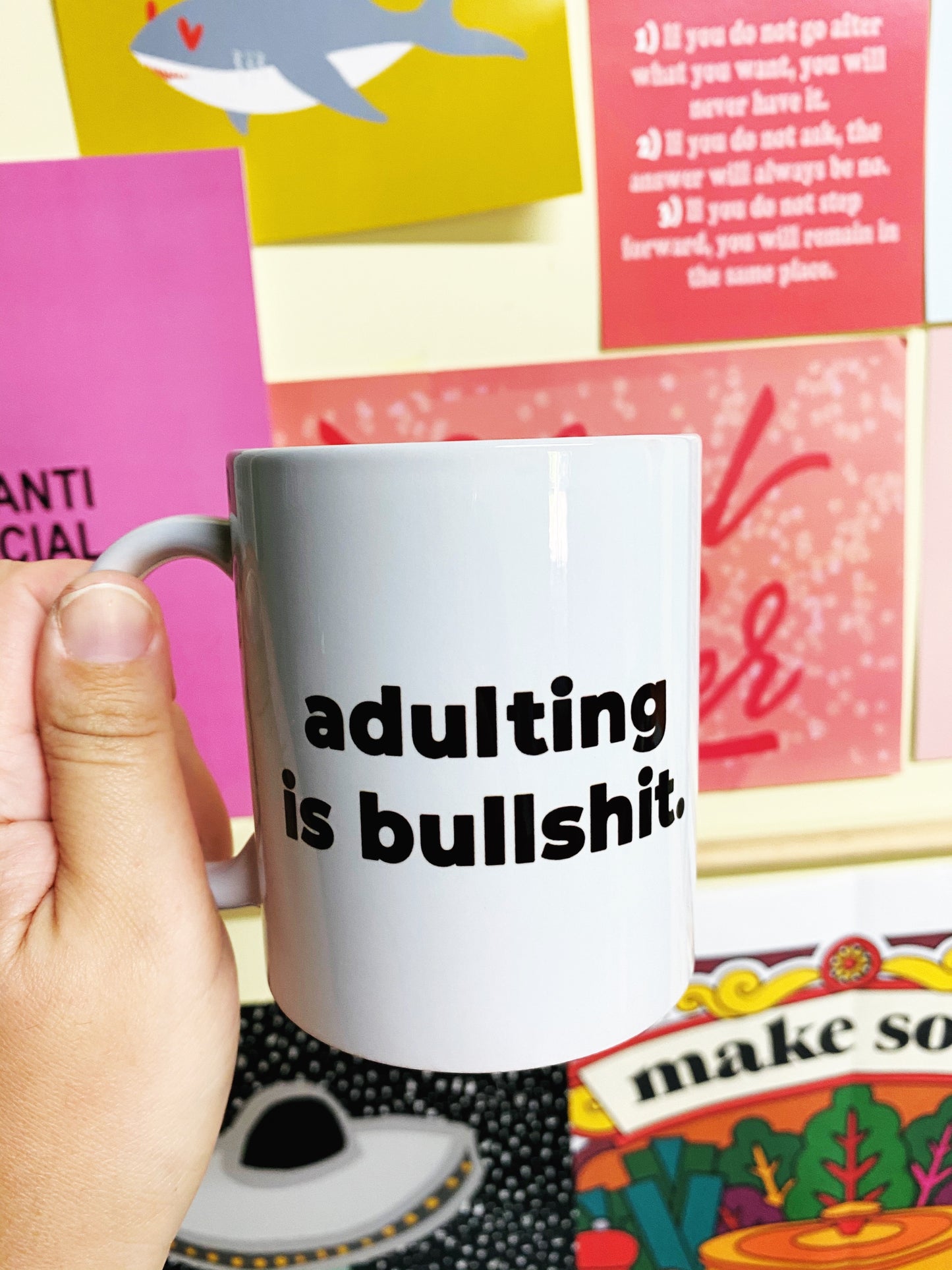 Adulting is mug,  Funny, sarcastic and inappropriate mugs that are NZ Made. 2