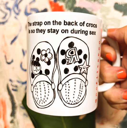Crocs stay on mug
