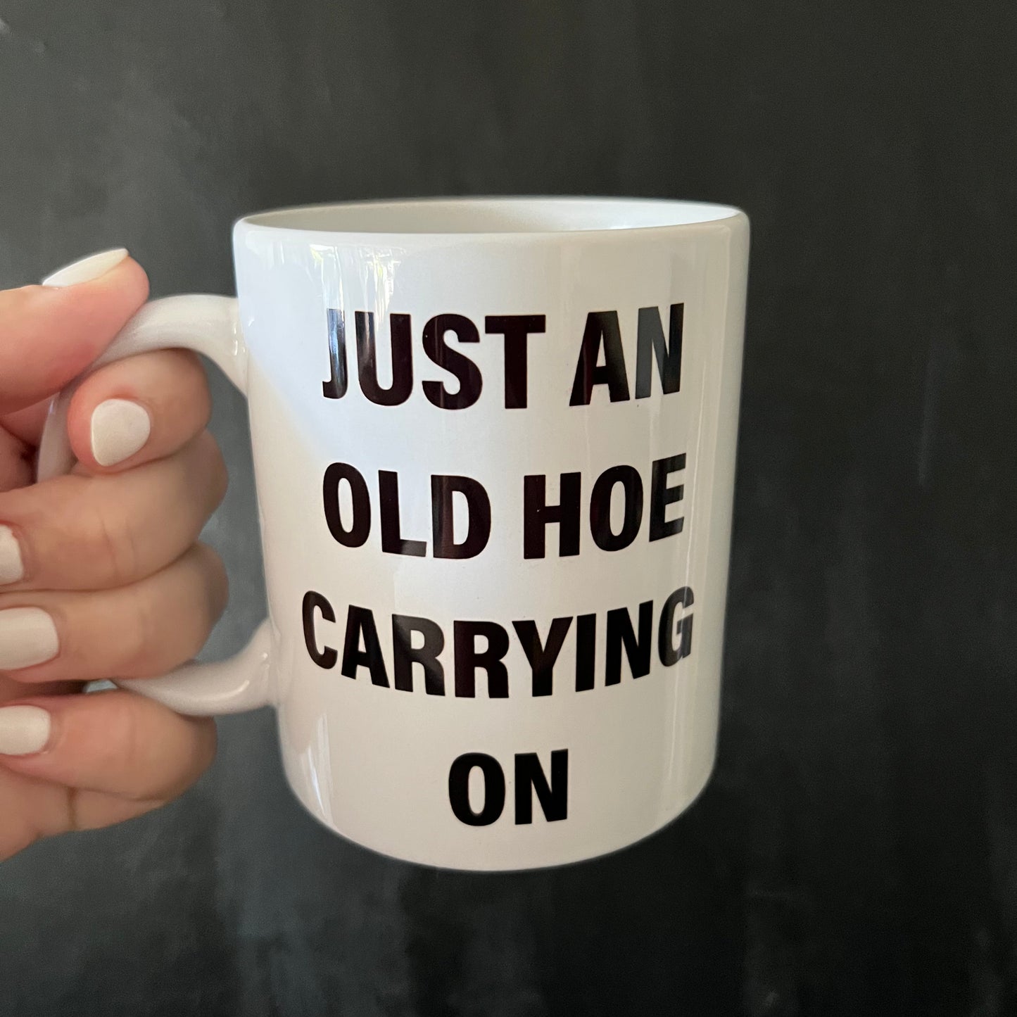 Carrying on mug