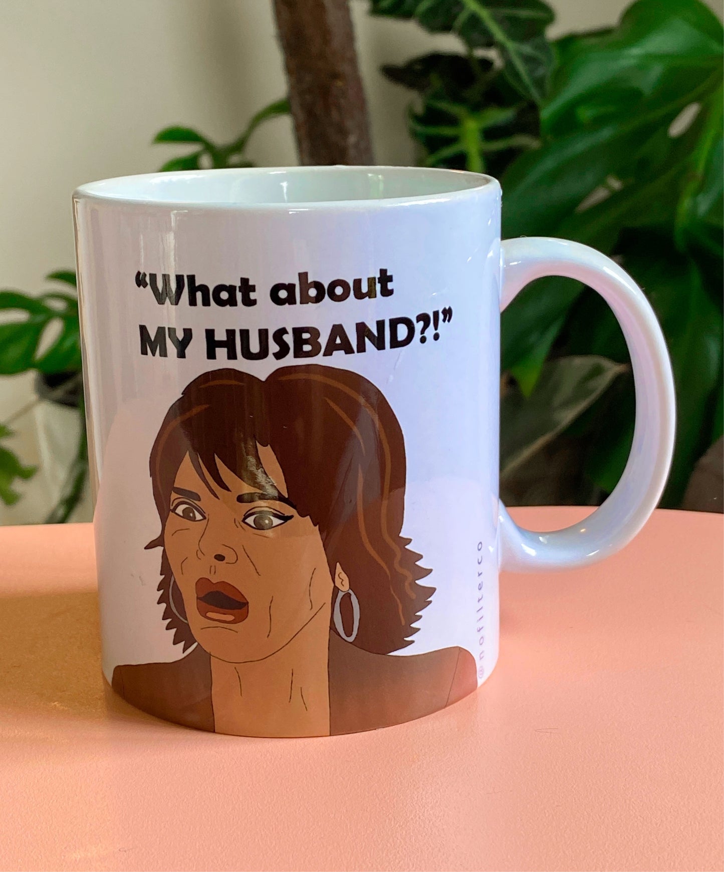 Lisa Rinna talk about the husband (real housewives of Beverly Hills mug)