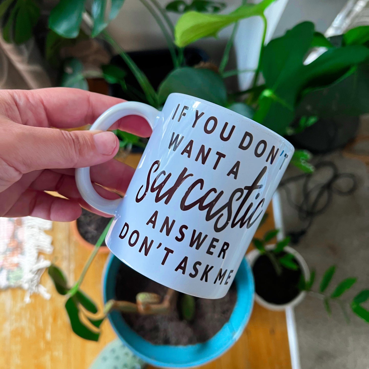 Sarcastic answer mug