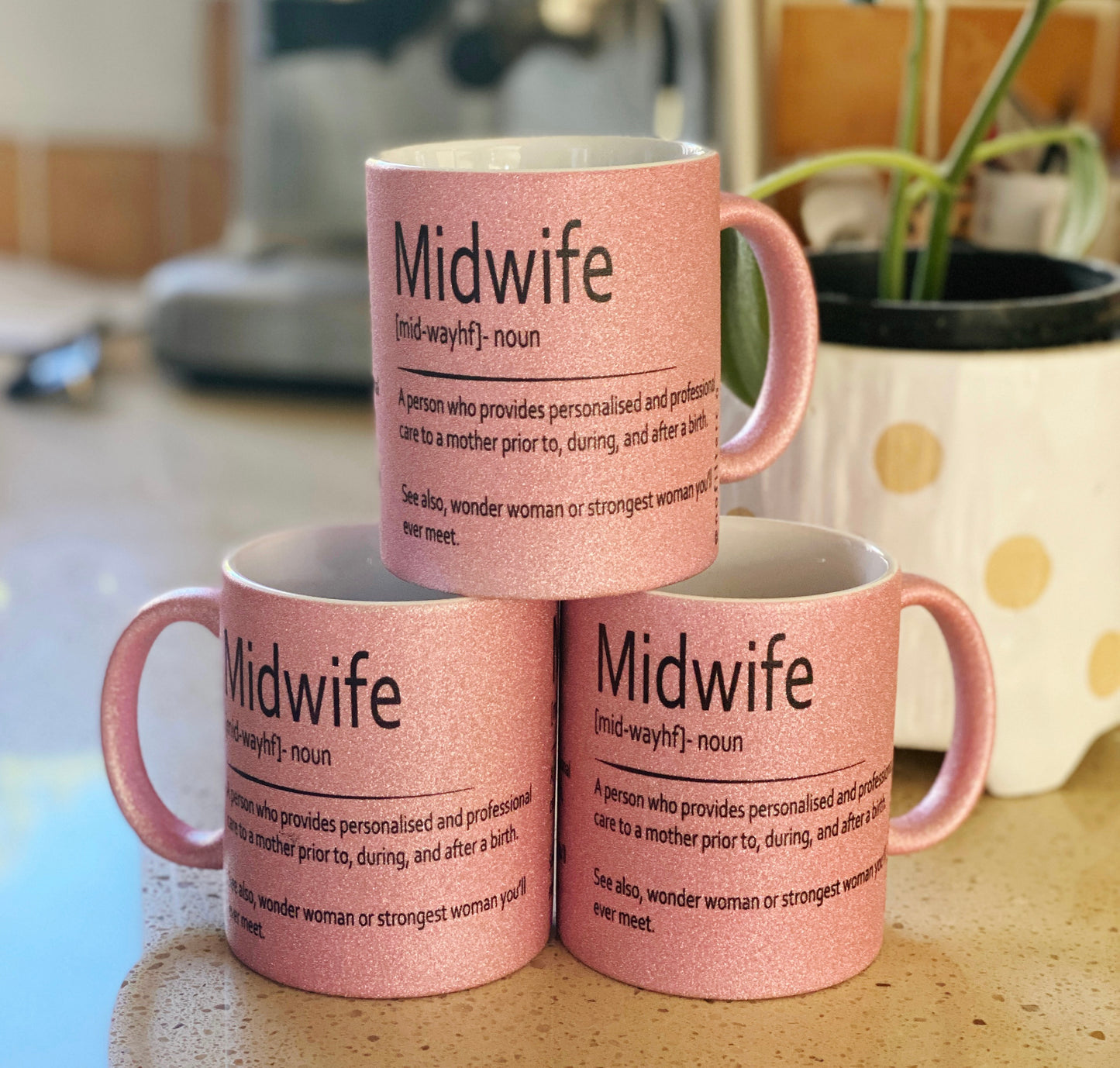 Midwife glitter mugs - limited supply