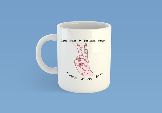 You see a peace sign midwife mug